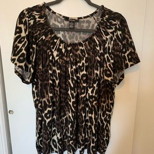 Style & Co. Print Pleated Scoop Neck Top